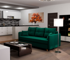 Диваны еврокнижки, Прямой диван Лотос,еврокнижка,велюр