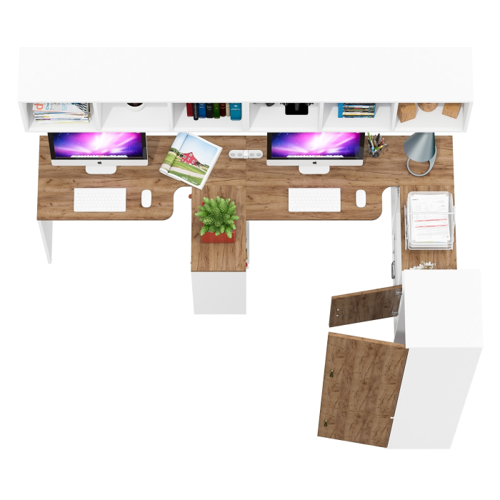 Домашние кабинеты, Корпусная мебель в домашний кабинет для двоих Лидер-8 № 33