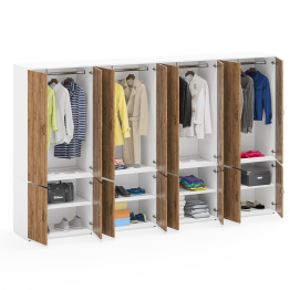 Стенка мебельная из четырёх шкафов для одежды 19Б Лидер-8