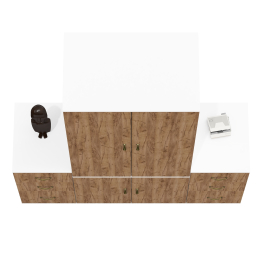 Мебель в бухгалтерию Лидер-8 из двух тумб с ящиками и шкафа МД 19Б