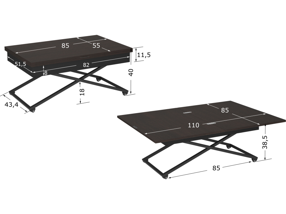 Столы-трансформеры, Стол универсальный трансформируемый АНДРЭ Loft ЛДСП
