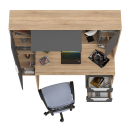 Домашний офис Моби Комфорт 12.95N и кресло 103 серое