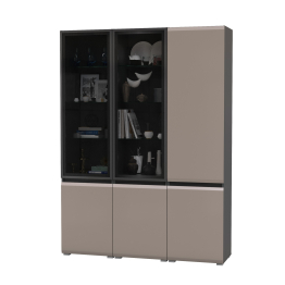 Шкаф с двумя дверками Сидней и два шкаф-витрины