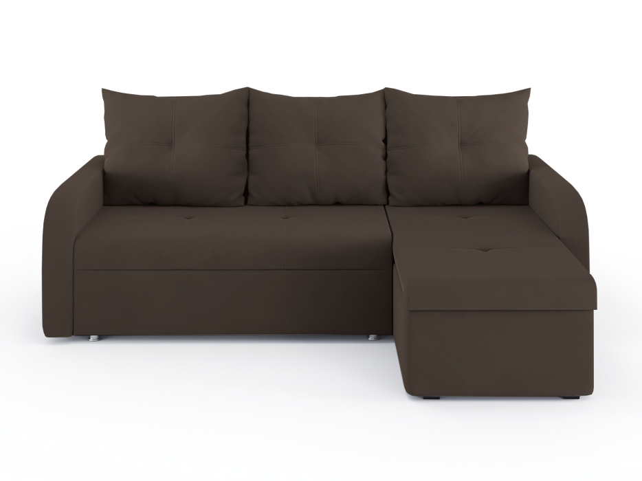 Диваны угловые в гостиную, Диван-кровать угловой Мини Люкс трехсекционная еврокнижка, велюр