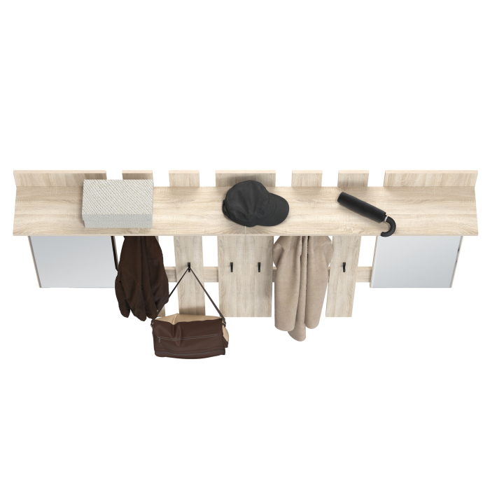 Настенные, Две вешалки для верхней одежды с зеркалом Лира 2-3814