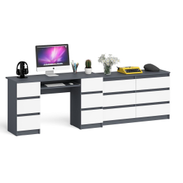 Комод Мори на шесть ящиков МК1200.6 и Стол компьютерный 2-х тумбовый Мори МС-2