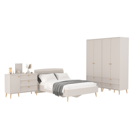 Спальня Афина Сп-18 кровать 1400 с комодом и двумя шкафами