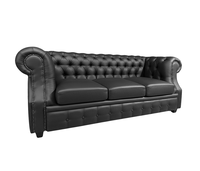 Дизайнерские диваны для гостиной, Диван Честер  Лофт 3-х местный, экокожа