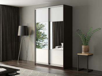 Шкаф-купе Айсберг 140 ВЕНГЕ (белый/комбинированный)