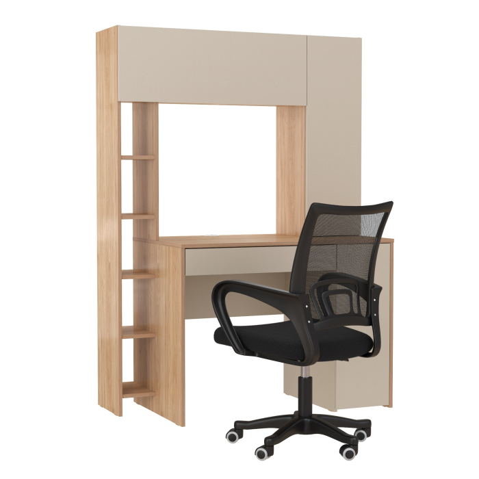 Прямые компьютерные столы, Комплект из компьютерного стола Комфорт 12.71 и черного кресла 103