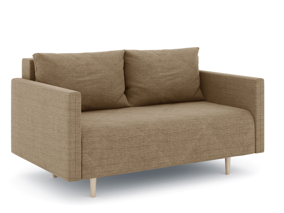 Диваны прямые кухонные, Диван прямой нераскладной Милли мини 2-х  местный с подлокотниками, рогожка Люкс