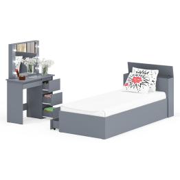 Кровать с ящиками Ксения 900 и столик косметический с подсветкой Сура