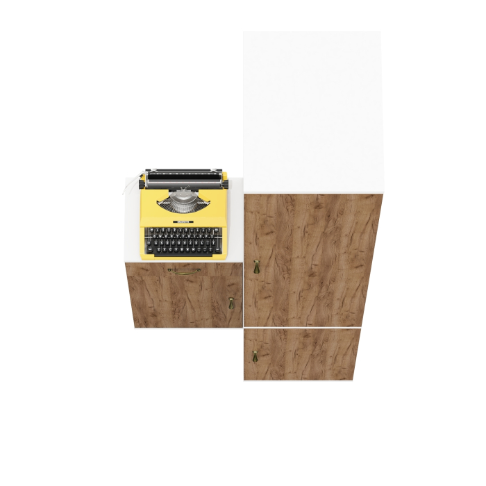 Домашние кабинеты, Пенал 23Б и тумба с выдвижным ящиком и дверкой Лидер-8