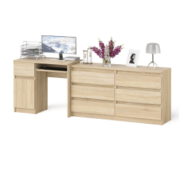 Комод 6-ть ящиков Мори 1380 и стол компьютерный МС-1 дверка и ящик слева