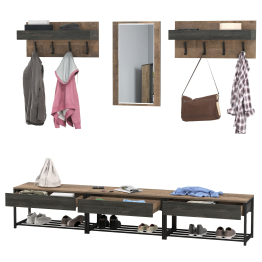 Комплект мебели для прихожей из обувниц и зеркала с вешалкой Трувор