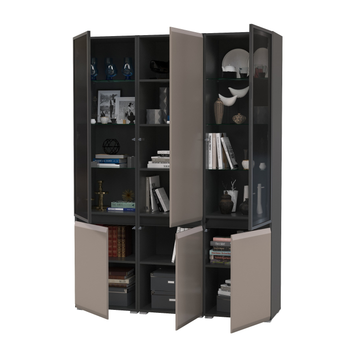 Витрины, Шкаф с двумя дверками Сидней и два шкаф-витрины