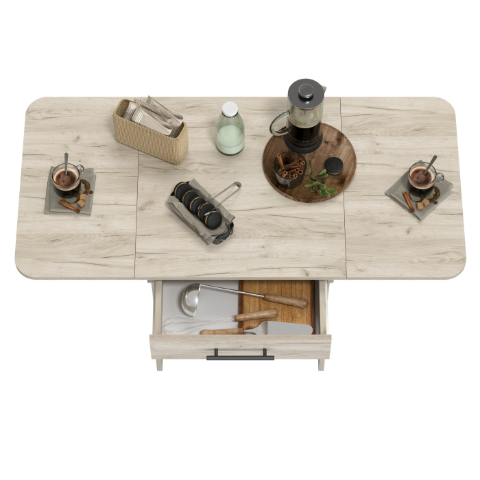 Обеденные столы, Стол обеденный раскладной с ящиком 6-02.120