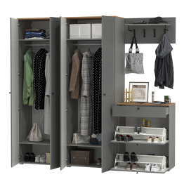 Два шкафа для одежды в прихожую с обувницей и вешалкой для одежды Остин