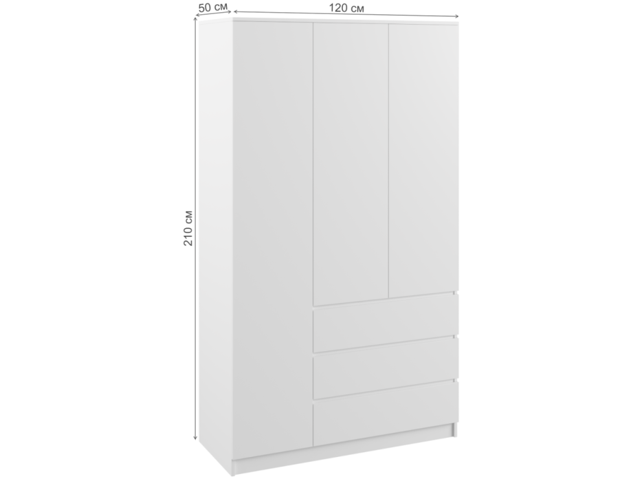 Шкафы распашные, Шкаф трехдверный Мадера ШМ 1200