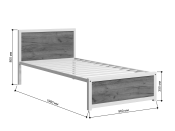 Кровать Титан Лофт 90 без ящиков (черный)