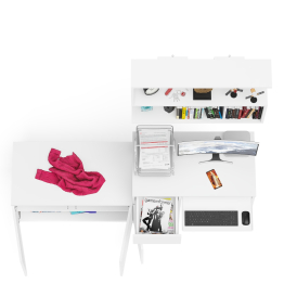 Компьютерный стол Мори МС-1 левый с тумбой две дверки и полкой