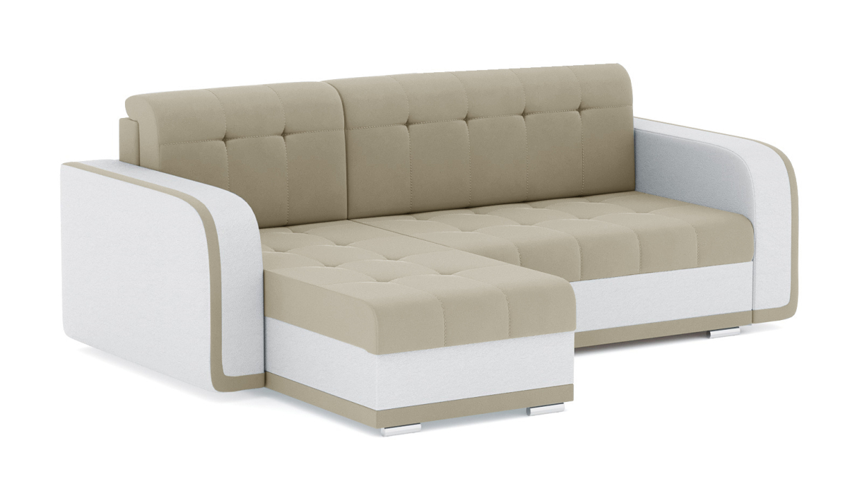 Диваны угловые в гостиную, Диван-кровать угловой Генри еврокнижка, велюр+кож.зам