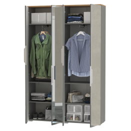 Шкаф для одежды с четырьмя зеркальными дверками Октава