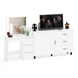 Столик косметический с подсветкой Сура и тумба-комод 122-1504