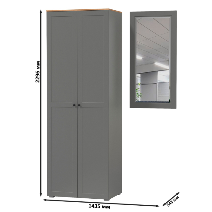 Прихожие, Шкаф две дверки в прихожую и зеркало Остин