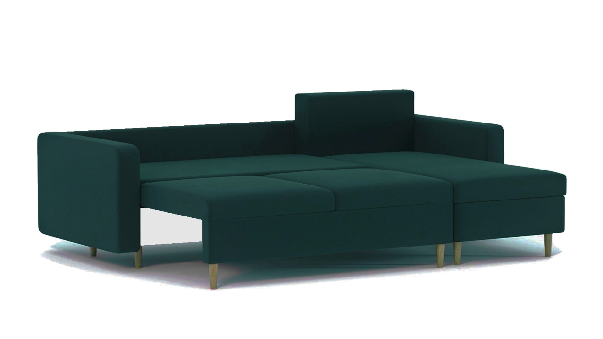 Диваны угловые в гостиную, Диван-кровать угловой еврокнижка-пантограф Белфаст, велюр