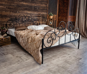 Кованая кровать Афина 1.4 с двумя спинками