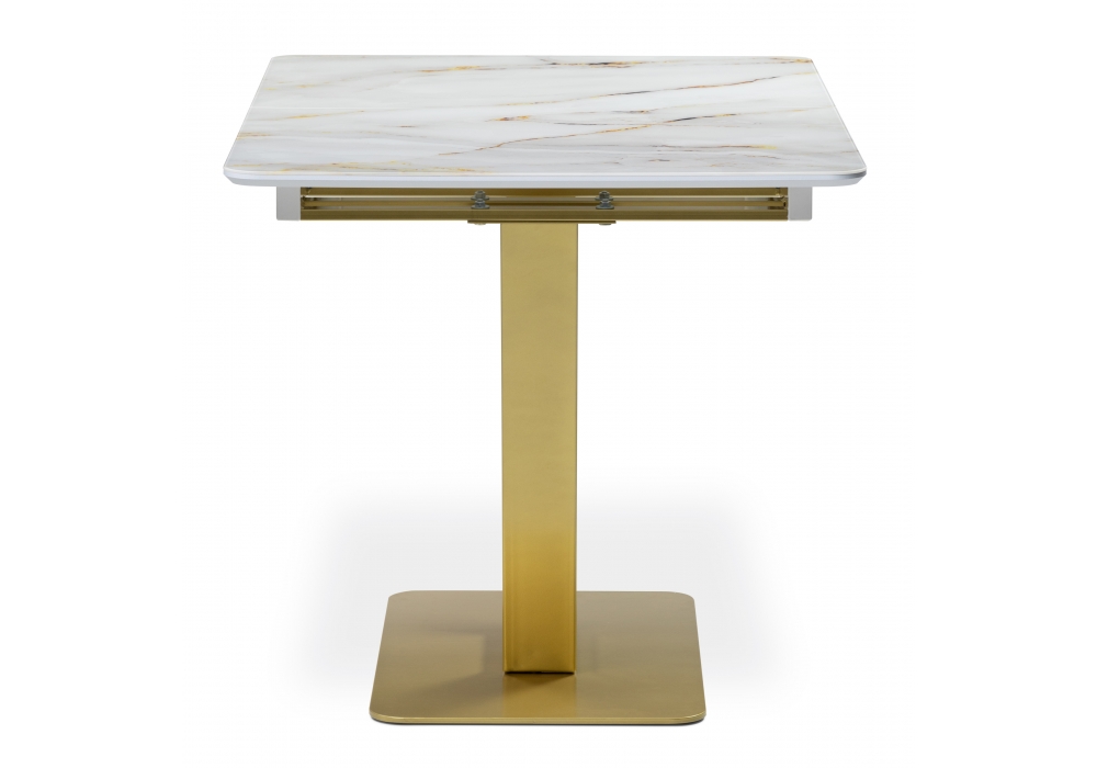 Обеденные столы, Стол стеклянный Бугун (белый / золото)