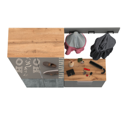 Шкаф две двери с зеркалами с обувницой и вешалкой для одежды Октава