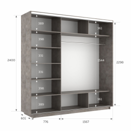 Шкаф-купе Экспресс 3-х дверный Фотопечать Шары Стекла 240х60х240
