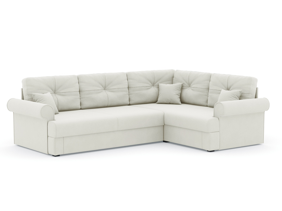 Диваны угловые в гостиную, Диван-кровать угловой Мирта дельфин, велюр