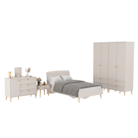 Спальные гарнитуры, Шкафы двухдверные с кроватью 1200 Афина с тумбочкой на ножках и комодом