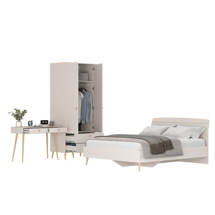 Спальные гарнитуры, Столик с кроватью на 1600 Афина и шкаф-комодом двухдверным