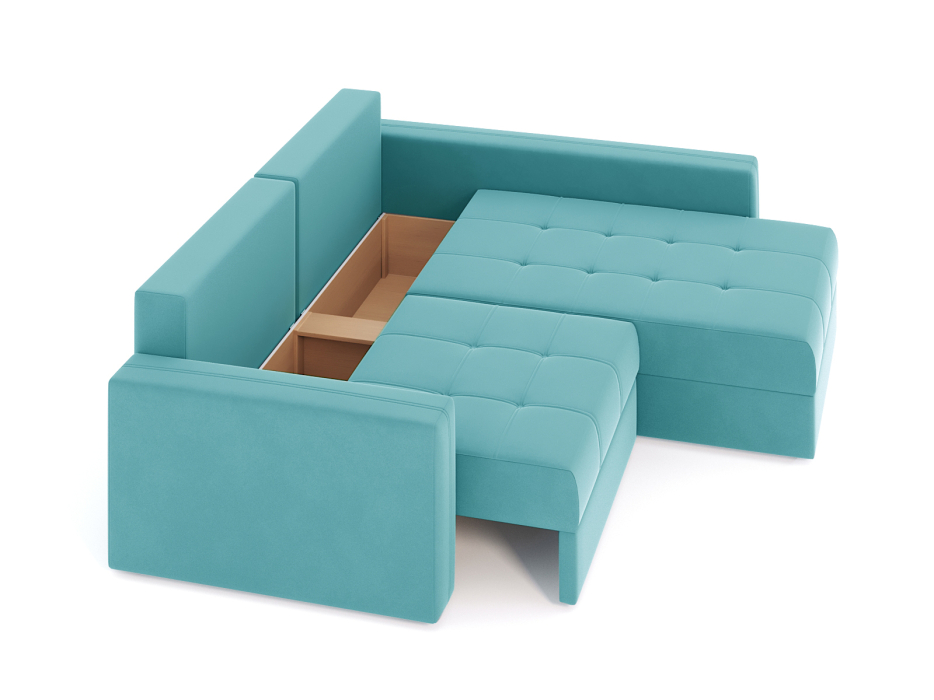 Диваны угловые в гостиную, Диван-кровать угловой Брест 2 секции еврокнижка, велюр