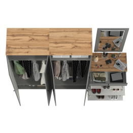 Обувница с зеркалом и два шкафа для прихожей Остин