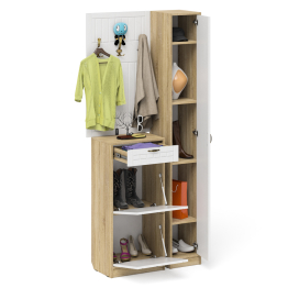 Тумба для обуви высокая с вешалкой и пеналом П-6 № 24 МДФ фрезеровка прованс