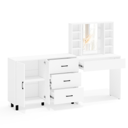 Туалетный столик с подсветкой 115 и тумба-комод 123-1204