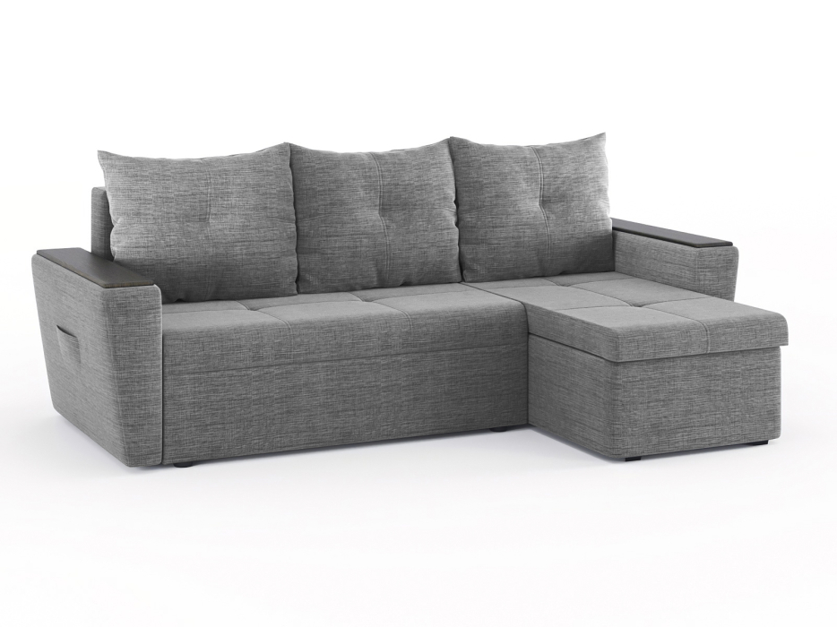 Диваны угловые в гостиную, Диван-кровать угловой Дубай Майами еврокнижка трехсекционная, рогожка Люкс