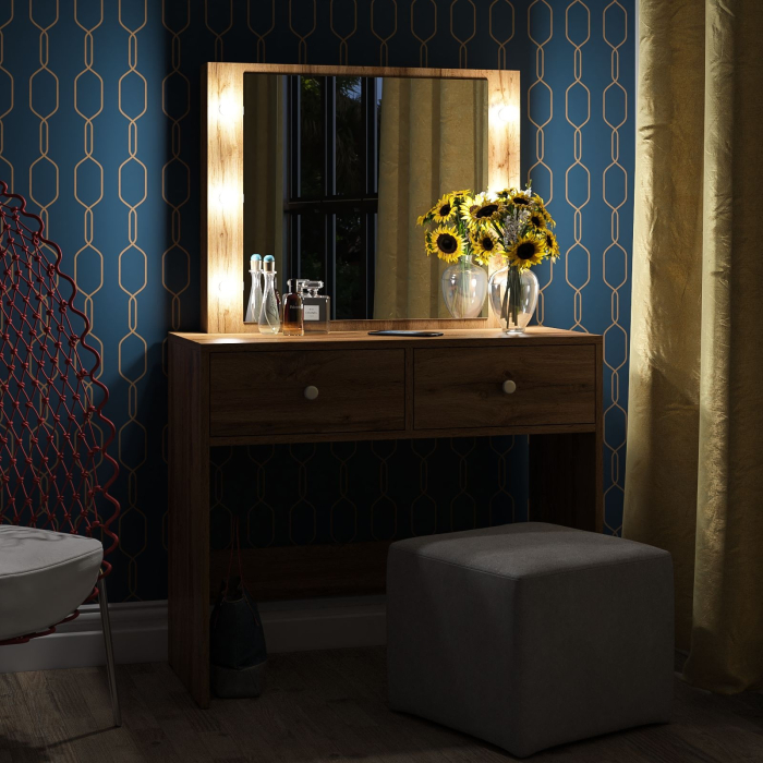 С зеркалом, Стол туалетный с подсветкой СТ-5