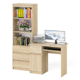 Стол компьютерный с ящиком и дверкой МС-1 левый со стеллажом МСТ600 Мори