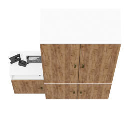 Шкаф с дверками и полками 20Б и тумба с нишей и дверкой Лидер-8