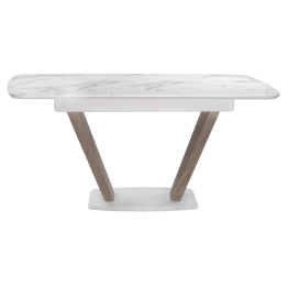 Стол Петир 120 дуб с пилением / белая шагрень