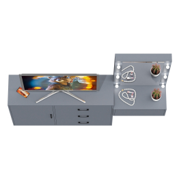 Комод с дверками и ящиками 122-1204 и косметический столик навесной с подсветкой