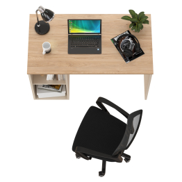 Стол письменный Лайт 12.163 и кресло-сетка 103 черное