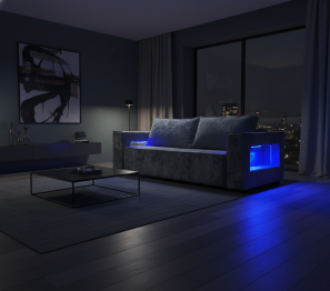 Диван-кровать еврокнижка Лофт Люкс  с подсветкой , 140,плюш