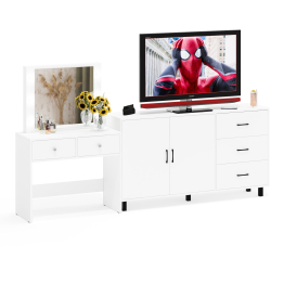 Косметический столик с подсветкой СТ-5 в комплекте с комодом 123-1604